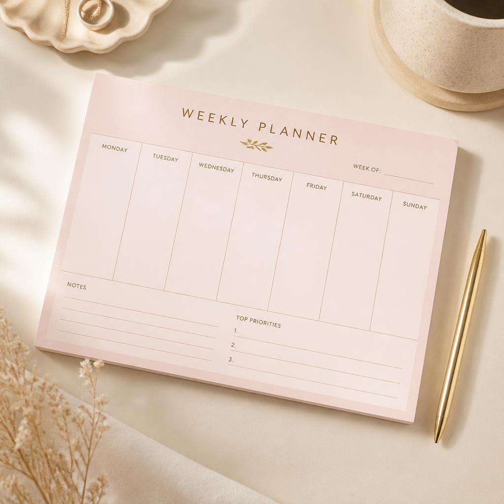 Blush Weekly Planner Pad