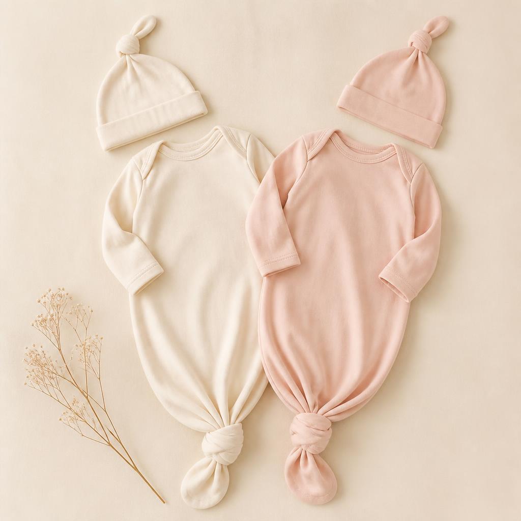 Newborn Knot Gown & Hat Set